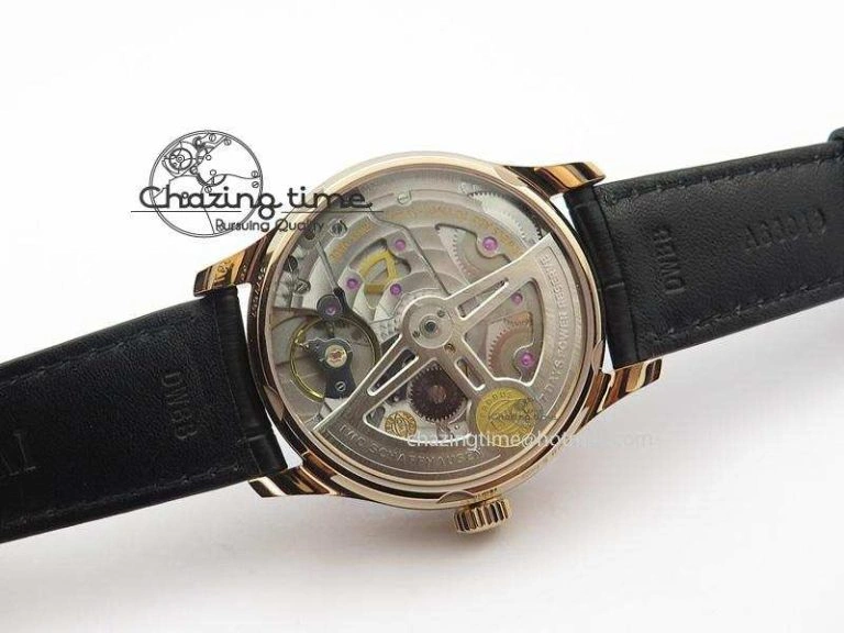 SoftTouch Portuguese Real PR RG IW5007 ZF 1:1 Best Edition Black Dial On Black Leather Strap A52010 V 7304