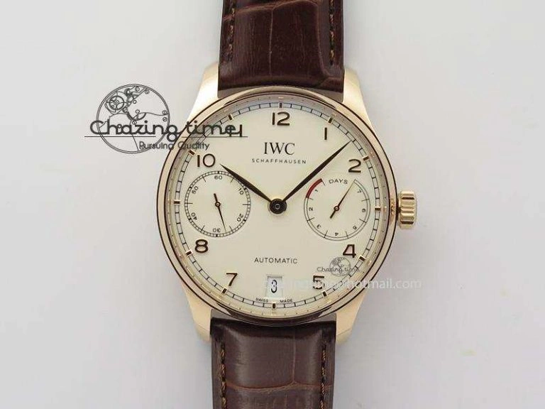 Portuguese Real PR RG IW500701 ZF 1:1 Best Edition On Brown Leather Strap A52010 V SoftTouch 7302