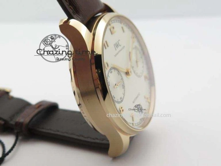 Portuguese Real PR RG IW500701 ZF 1:1 Best Edition On Brown Leather Strap A52010 V SoftTouch 7302