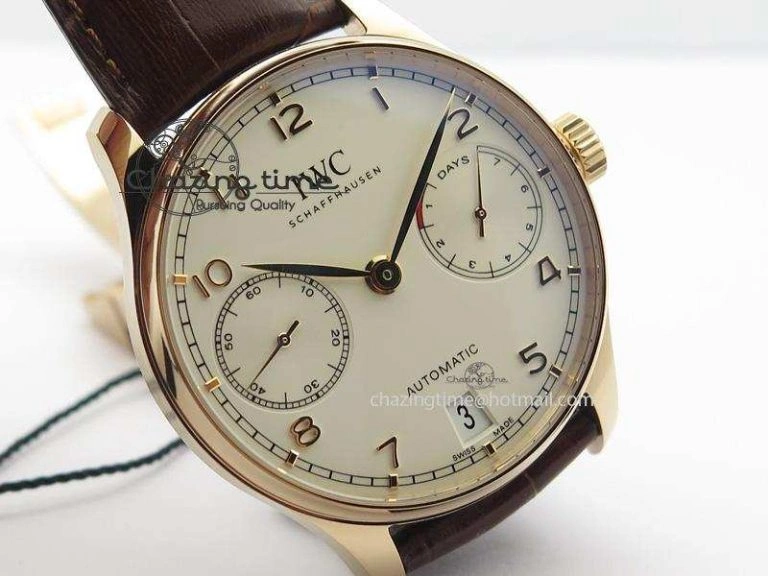 Portuguese Real PR RG IW500701 ZF 1:1 Best Edition On Brown Leather Strap A52010 V SoftTouch 7302