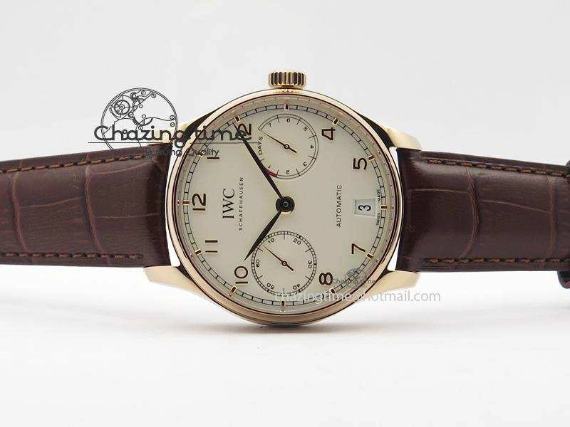 Portuguese Real PR RG IW500701 ZF 1:1 Best Edition On Brown Leather Strap A52010 V SoftTouch 7302