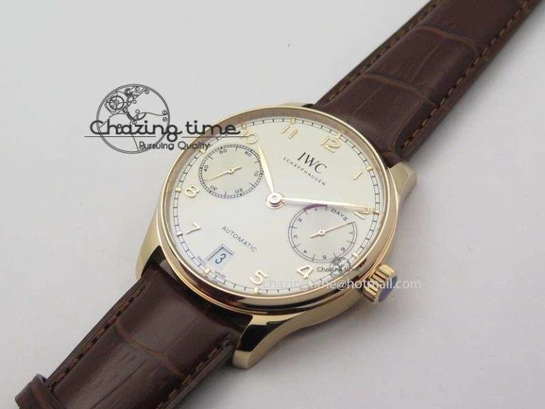 Portuguese Real PR RG IW500701 ZF 1:1 Best Edition On Brown Leather Strap A52010 V SoftTouch 7302