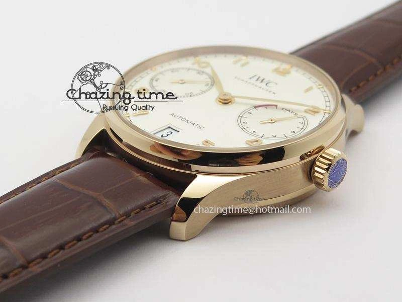 Portuguese Real PR RG IW500701 ZF 1:1 Best Edition On Brown Leather Strap A52010 V SoftTouch 7302