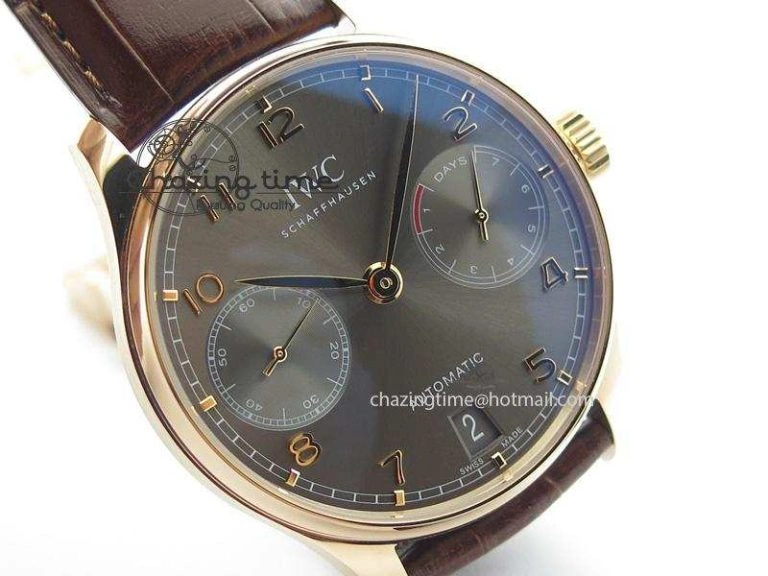 WaterResistant Portuguese Real PR RG IW500702 ZF 1:1 Best Edition On Brown Leather Strap A52010 V 7303