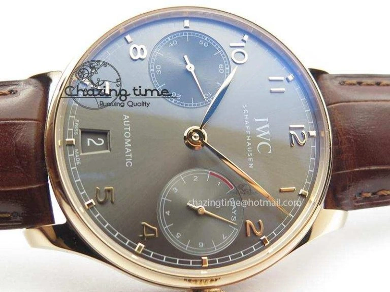 WaterResistant Portuguese Real PR RG IW500702 ZF 1:1 Best Edition On Brown Leather Strap A52010 V 7303