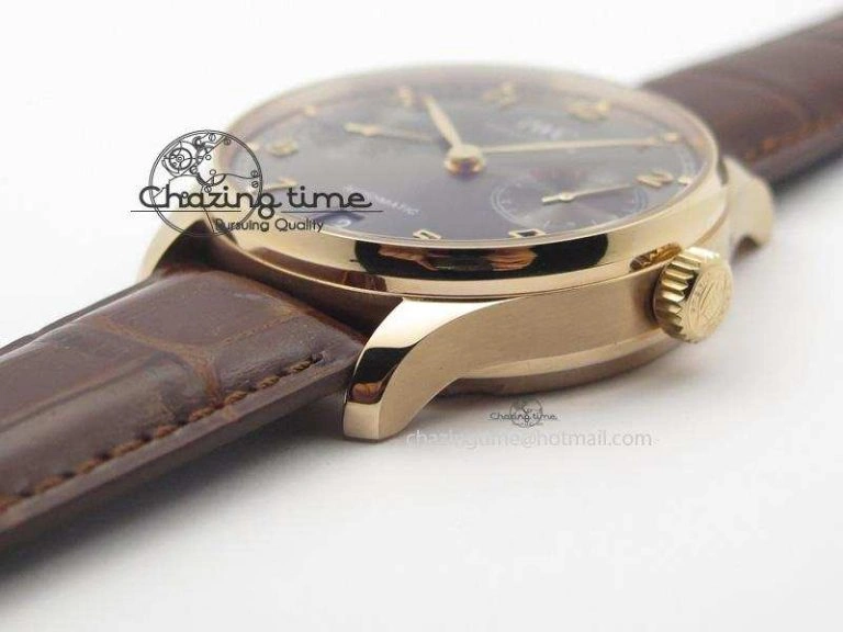 WaterResistant Portuguese Real PR RG IW500702 ZF 1:1 Best Edition On Brown Leather Strap A52010 V 7303
