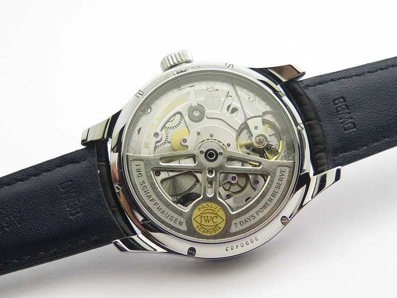 Functional Portuguese Real PR Real Annual Calendar IW5035 YLF 1:1 Best Edition Black Dial On Leather Strap A 7240