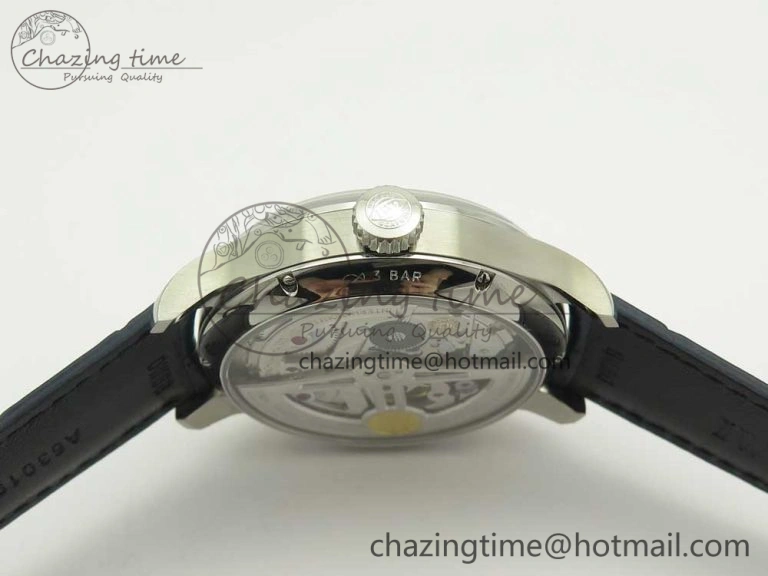 Vibrant Portuguese Real PR Real Annual Calendar IW5035 ZF 1:1 Best Edition White Dial Blue Markers on Blue Leather Strap A 7143