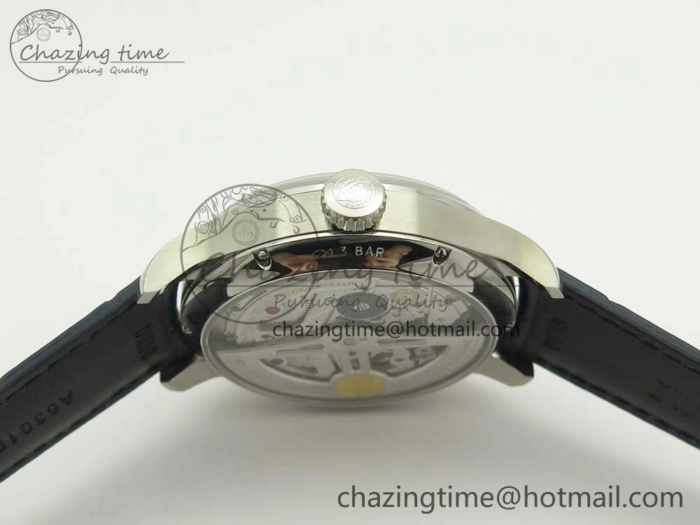 Vibrant Portuguese Real PR Real Annual Calendar IW5035 ZF 1:1 Best Edition White Dial Blue Markers on Blue Leather Strap A 7143