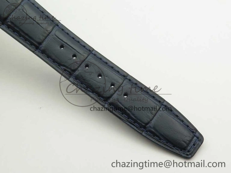 Vibrant Portuguese Real PR Real Annual Calendar IW5035 ZF 1:1 Best Edition White Dial Blue Markers on Blue Leather Strap A 7143