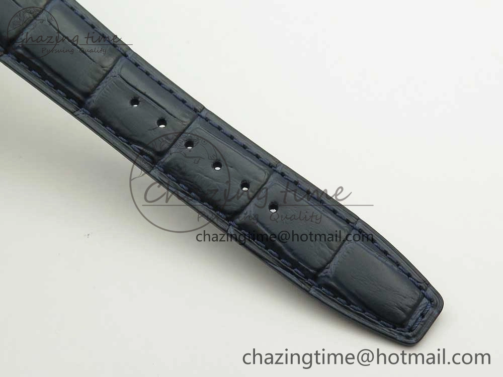 Vibrant Portuguese Real PR Real Annual Calendar IW5035 ZF 1:1 Best Edition White Dial Blue Markers on Blue Leather Strap A 7143