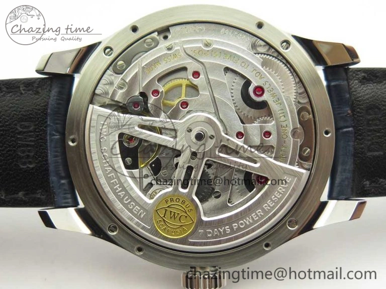 Vibrant Portuguese Real PR Real Annual Calendar IW5035 ZF 1:1 Best Edition White Dial Blue Markers on Blue Leather Strap A 7143