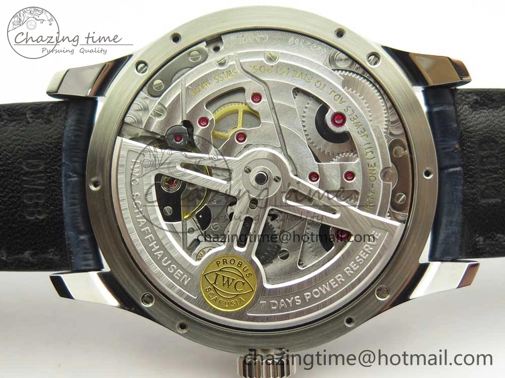 Vibrant Portuguese Real PR Real Annual Calendar IW5035 ZF 1:1 Best Edition White Dial Blue Markers on Blue Leather Strap A 7143