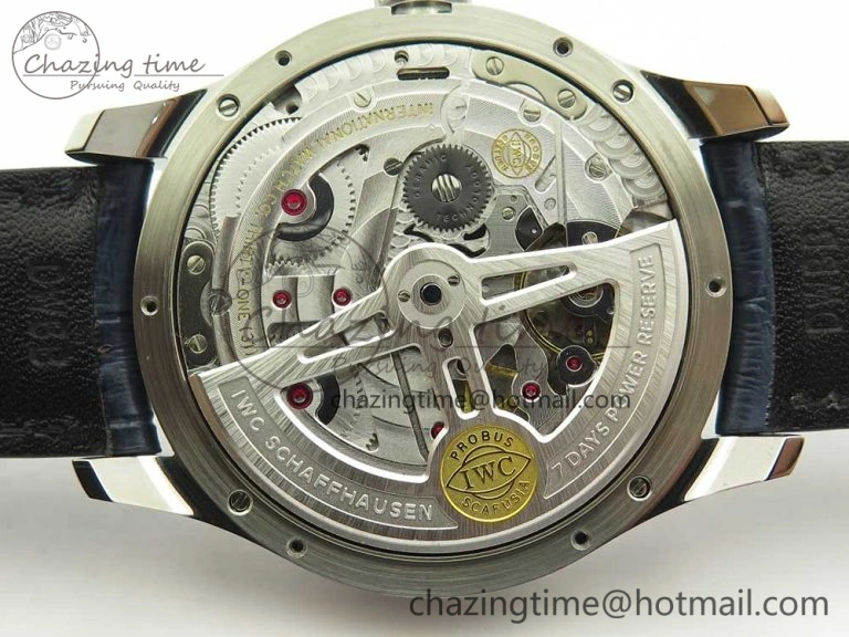 Vibrant Portuguese Real PR Real Annual Calendar IW5035 ZF 1:1 Best Edition White Dial Blue Markers on Blue Leather Strap A 7143
