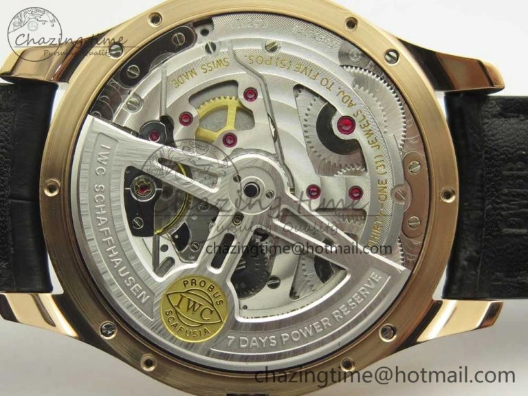 Portuguese Real PR Real Annual Calendar IW503501 RG ZF 1:1 Best Edition White Dial on Black Leather Strap A Neat 7150