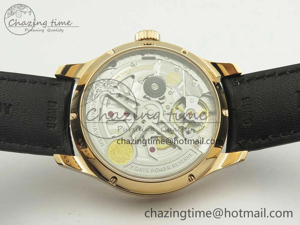 Portuguese Real PR Real Annual Calendar IW503501 RG ZF 1:1 Best Edition White Dial on Black Leather Strap A Neat 7150
