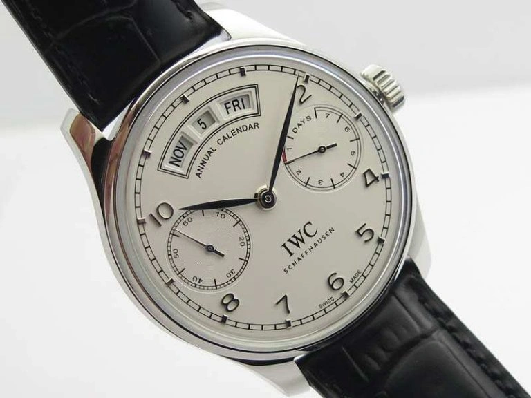 Portuguese Real PR Real Annual Calendar IW503501 YLF 1:1 Best Edition White Dial On Leather Strap A Unisex 7241
