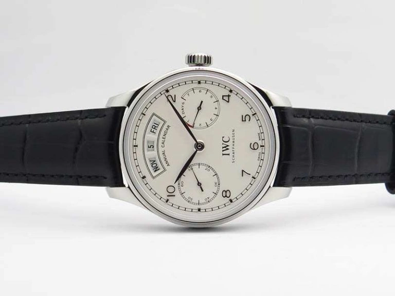 Portuguese Real PR Real Annual Calendar IW503501 YLF 1:1 Best Edition White Dial On Leather Strap A Unisex 7241