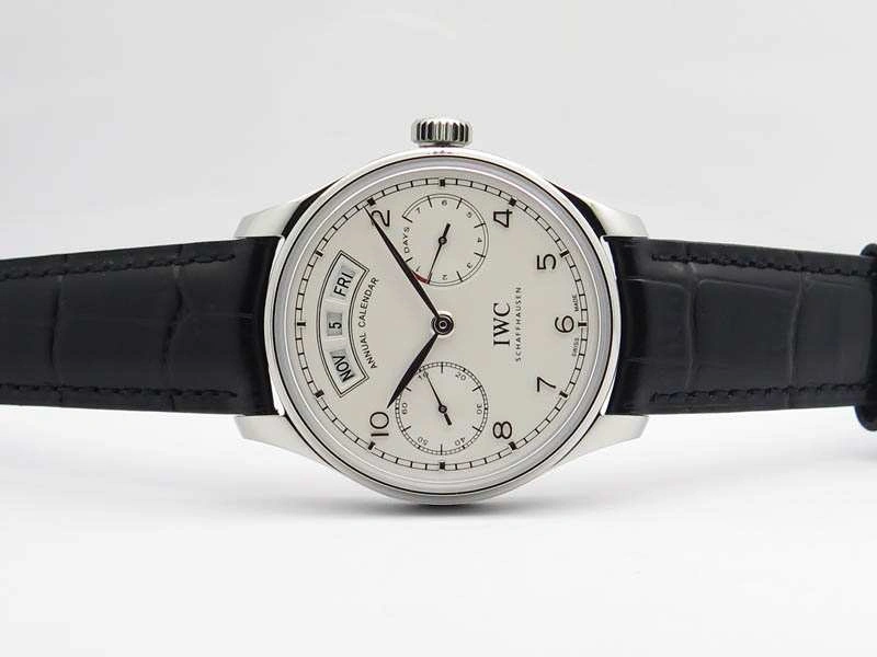 Portuguese Real PR Real Annual Calendar IW503501 YLF 1:1 Best Edition White Dial On Leather Strap A Unisex 7241