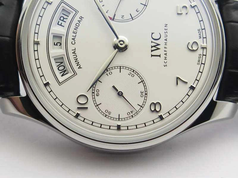 Portuguese Real PR Real Annual Calendar IW503501 YLF 1:1 Best Edition White Dial On Leather Strap A Unisex 7241