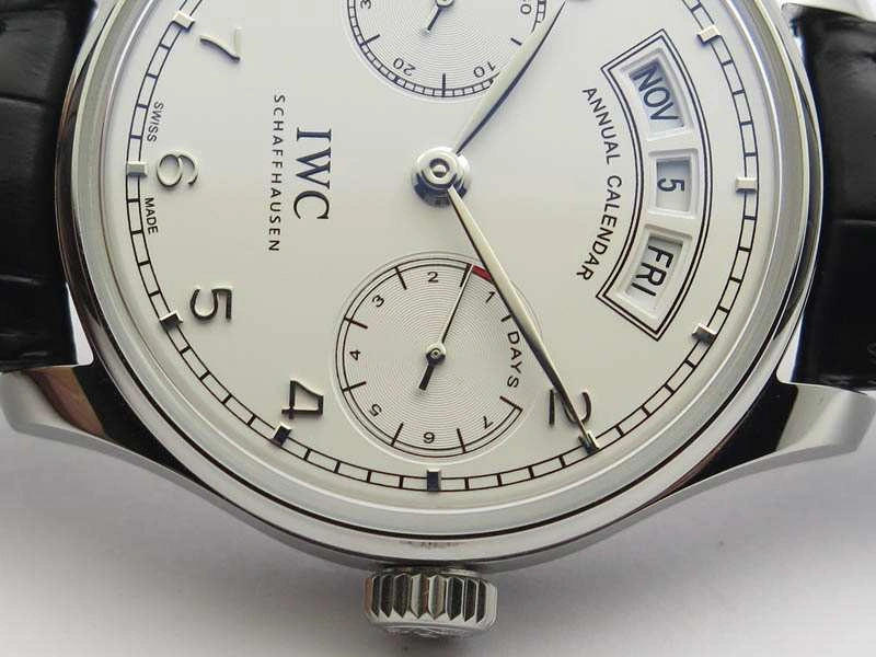 Portuguese Real PR Real Annual Calendar IW503501 YLF 1:1 Best Edition White Dial On Leather Strap A Unisex 7241