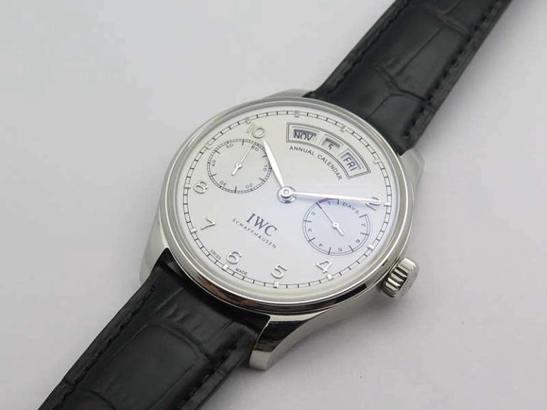 Portuguese Real PR Real Annual Calendar IW503501 YLF 1:1 Best Edition White Dial On Leather Strap A Unisex 7241