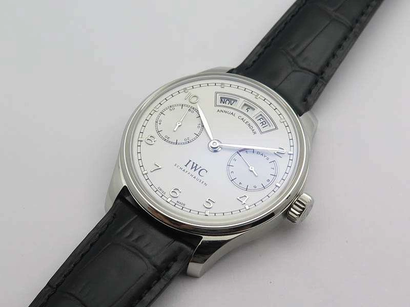 Portuguese Real PR Real Annual Calendar IW503501 YLF 1:1 Best Edition White Dial On Leather Strap A Unisex 7241