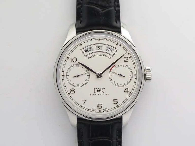 Portuguese Real PR Real Annual Calendar IW503501 YLF 1:1 Best Edition White Dial On Leather Strap A Unisex 7241