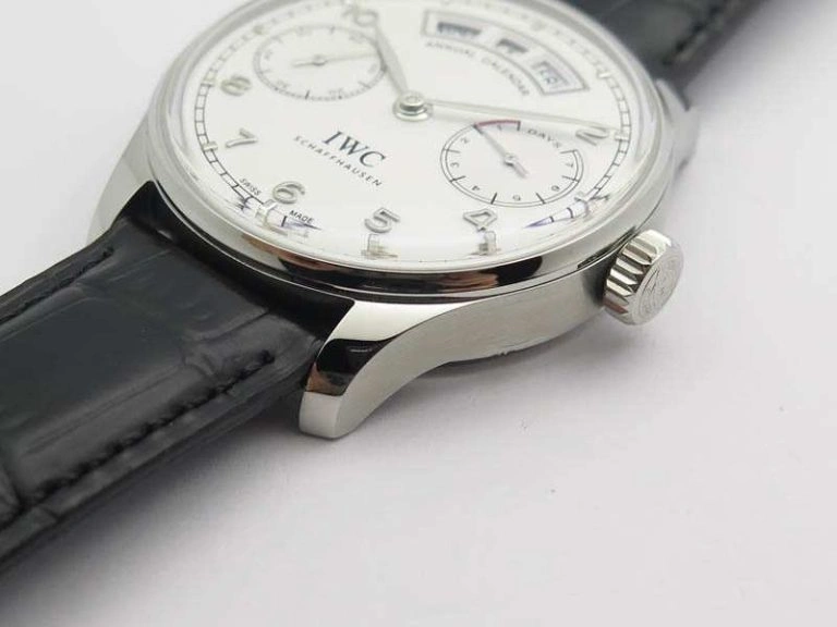 Portuguese Real PR Real Annual Calendar IW503501 YLF 1:1 Best Edition White Dial On Leather Strap A Unisex 7241