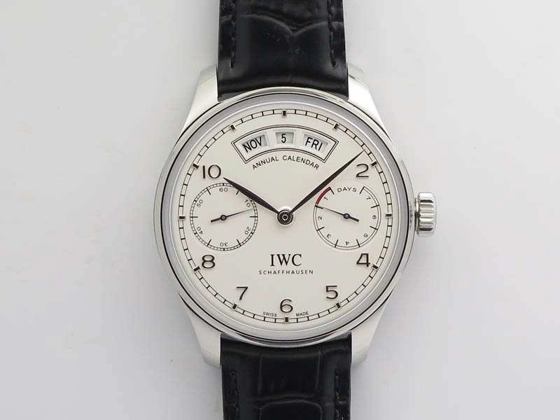 Portuguese Real PR Real Annual Calendar IW503501 YLF 1:1 Best Edition White Dial On Leather Strap A Unisex 7241