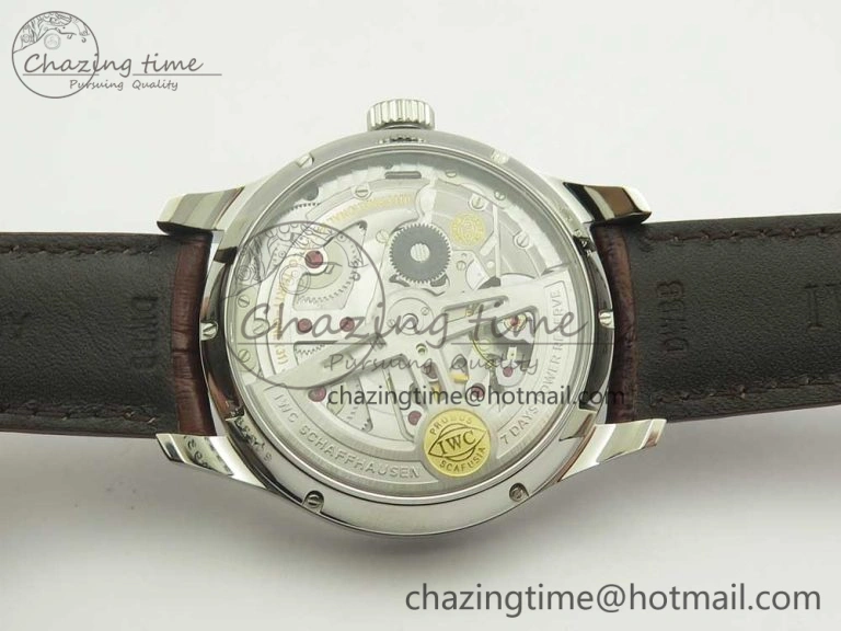Portuguese Real PR Real Annual Calendar IW503501 ZF 1:1 Best Edition White Dial on Brown Leather Strap A TravelReady 7157