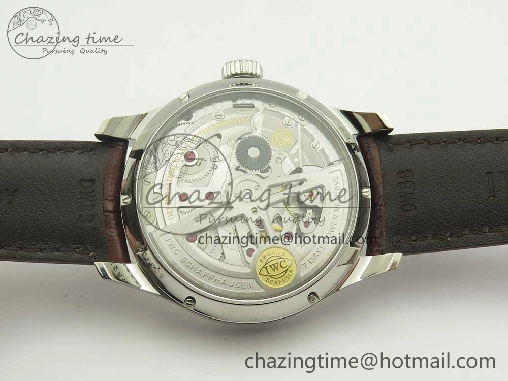 Portuguese Real PR Real Annual Calendar IW503501 ZF 1:1 Best Edition White Dial on Brown Leather Strap A TravelReady 7157