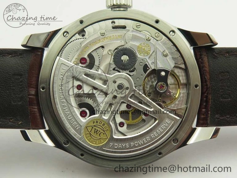 Portuguese Real PR Real Annual Calendar IW503501 ZF 1:1 Best Edition White Dial on Brown Leather Strap A TravelReady 7157