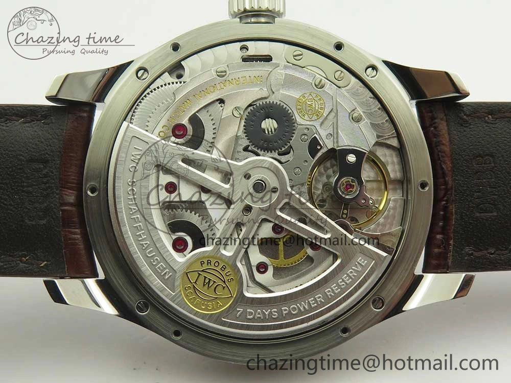 Portuguese Real PR Real Annual Calendar IW503501 ZF 1:1 Best Edition White Dial on Brown Leather Strap A TravelReady 7157