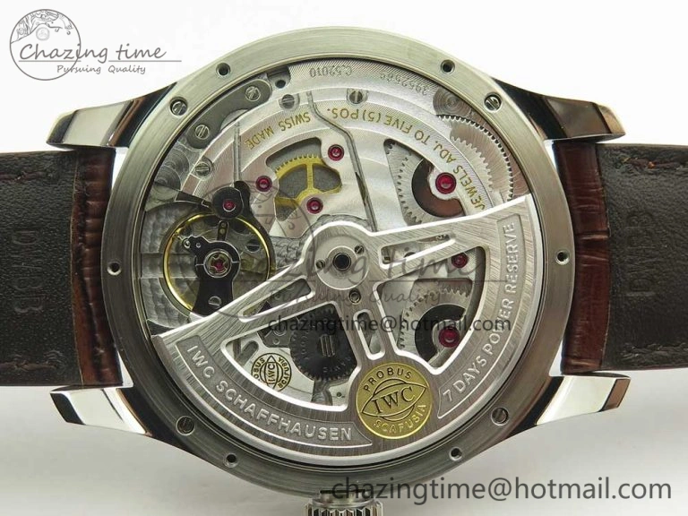 Portuguese Real PR Real Annual Calendar IW503501 ZF 1:1 Best Edition White Dial on Brown Leather Strap A TravelReady 7157
