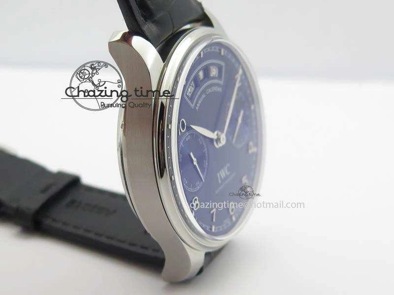 Portuguese Real PR Real Annual Calendar IW503502 YLF 1:1 Best Edition Blue Dial On Leather Strap A Timeless 7244