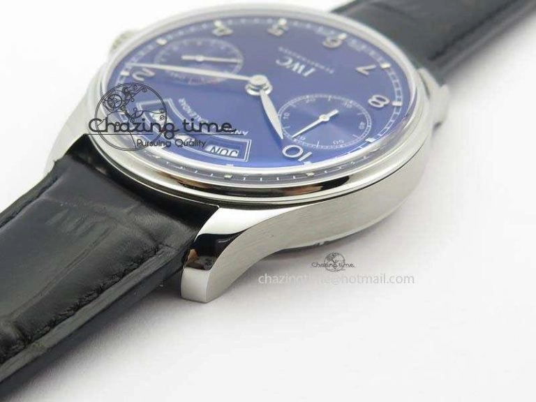 Portuguese Real PR Real Annual Calendar IW503502 YLF 1:1 Best Edition Blue Dial On Leather Strap A Timeless 7244