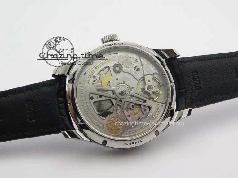 Portuguese Real PR Real Annual Calendar IW503502 YLF 1:1 Best Edition Blue Dial On Leather Strap A Timeless 7244