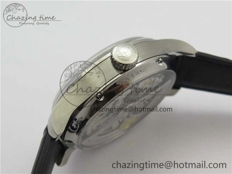 Portuguese Real PR Real Annual Calendar IW503502 ZF 1:1 Best Edition Black Dial Steel Markers on Black Leather Strap A TechFriendly 7134