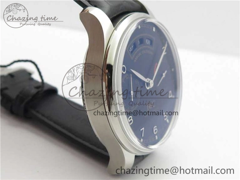 Portuguese Real PR Real Annual Calendar IW503502 ZF 1:1 Best Edition Black Dial Steel Markers on Black Leather Strap A TechFriendly 7134