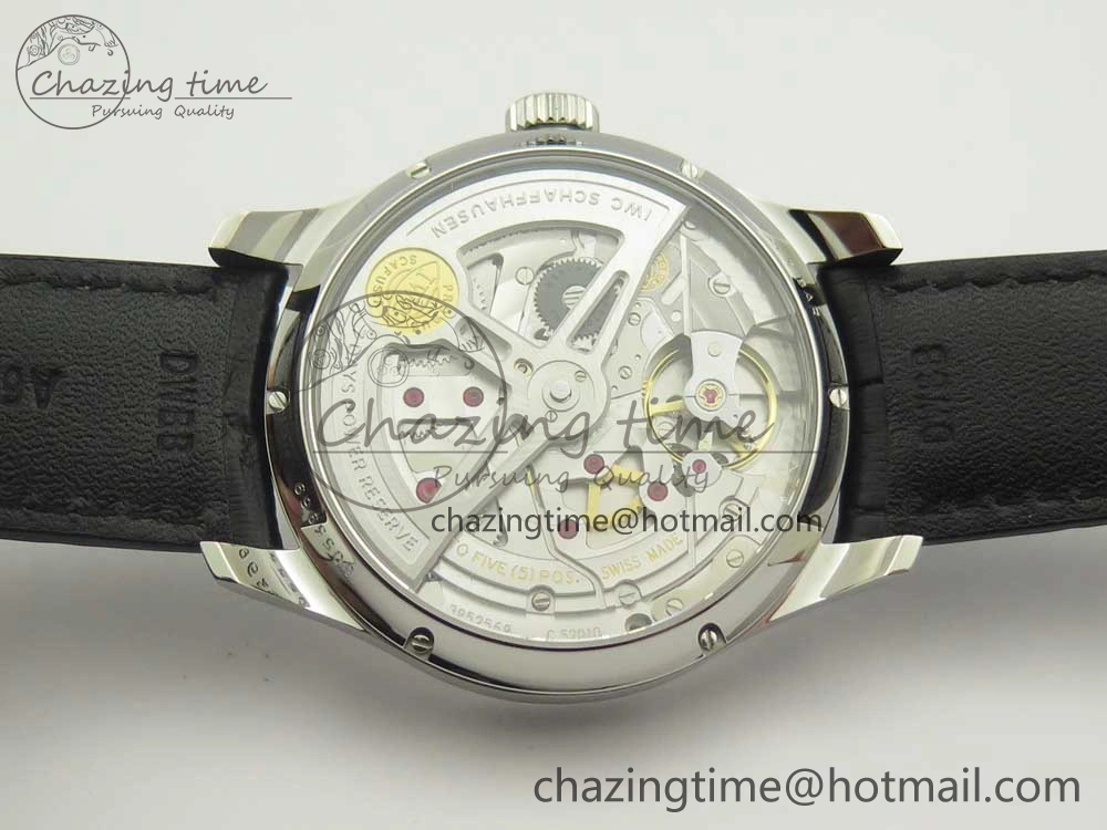 WaterResistant Portuguese Real PR Real Annual Calendar IW503502 ZF 1:1 Best Edition Blue Dial on Black Leather Strap A 7152