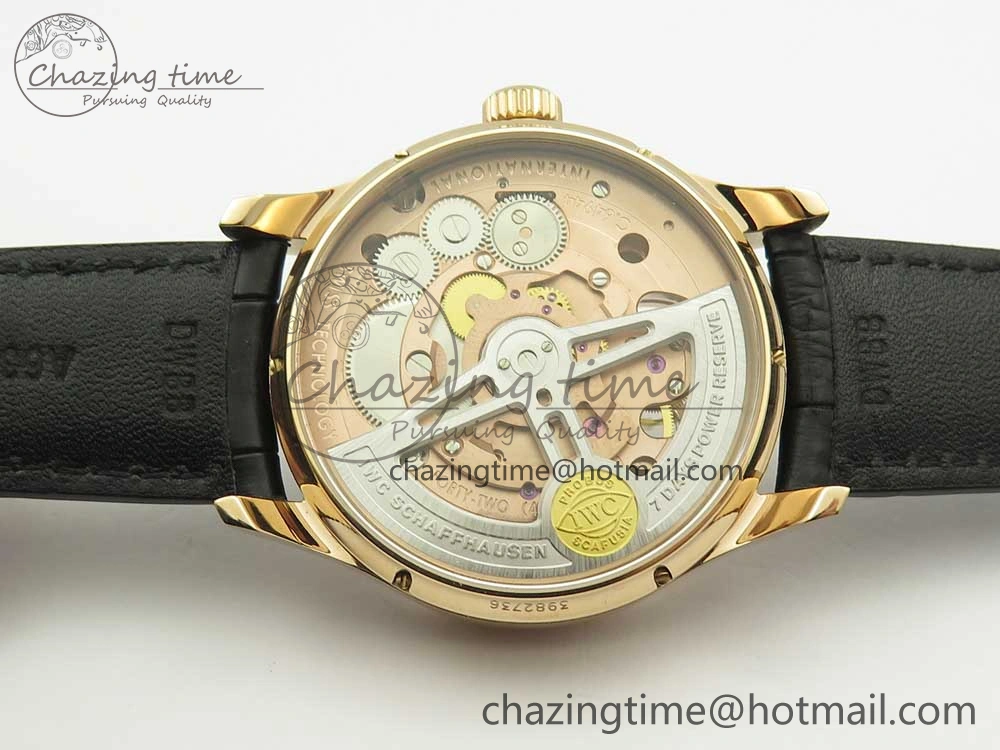 ZeroBulk Portuguese Tourbillon IW5046 RG ZF Best Edition Gray Dial on Black Leather Strap 7142