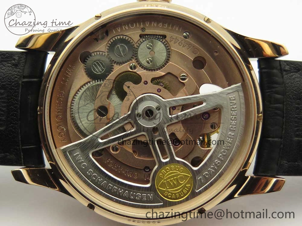 ZeroBulk Portuguese Tourbillon IW5046 RG ZF Best Edition Gray Dial on Black Leather Strap 7142