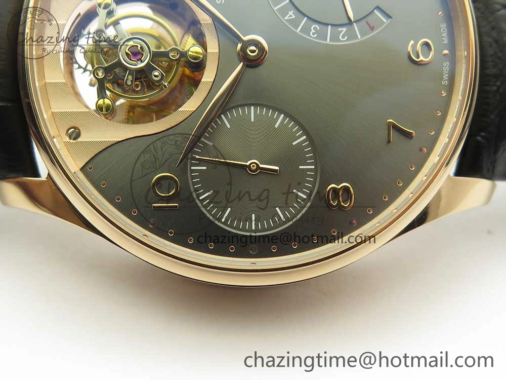 ZeroBulk Portuguese Tourbillon IW5046 RG ZF Best Edition Gray Dial on Black Leather Strap 7142