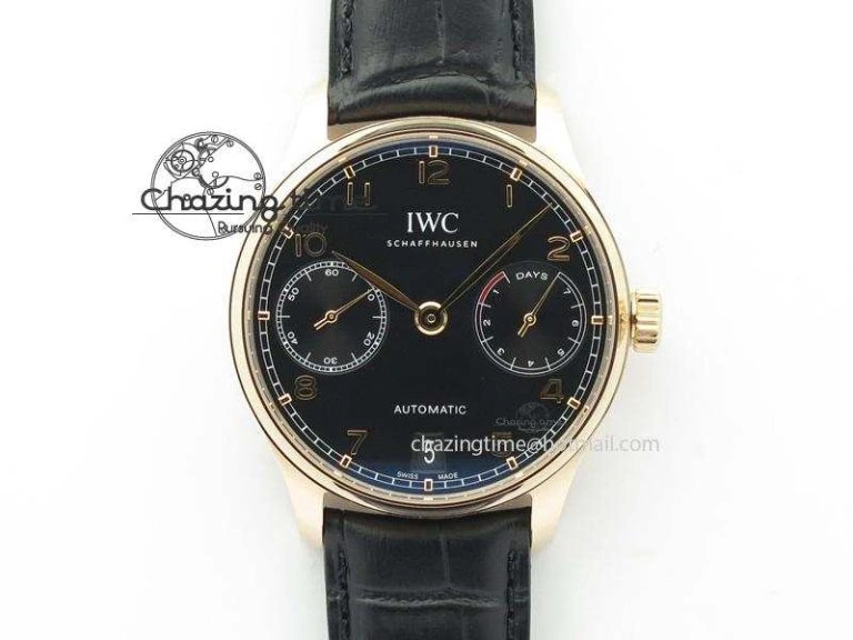 Portuguese Tourbillon IW5046 RG ZF Best Edition White Dial on Brown Leather Strap Snug 7144