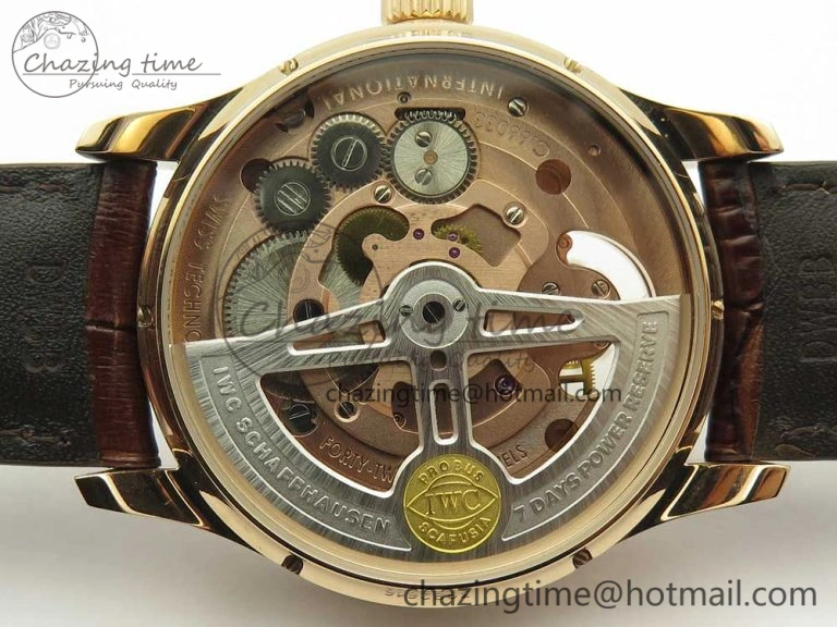 Portuguese Tourbillon IW5046 RG ZF Best Edition White Dial on Brown Leather Strap Snug 7144