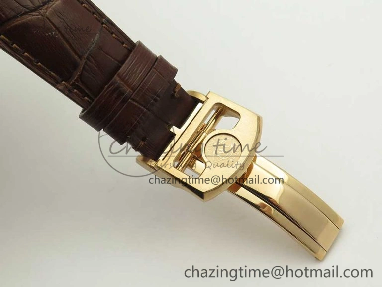 Portuguese Tourbillon IW5046 RG ZF Best Edition White Dial on Brown Leather Strap Snug 7144