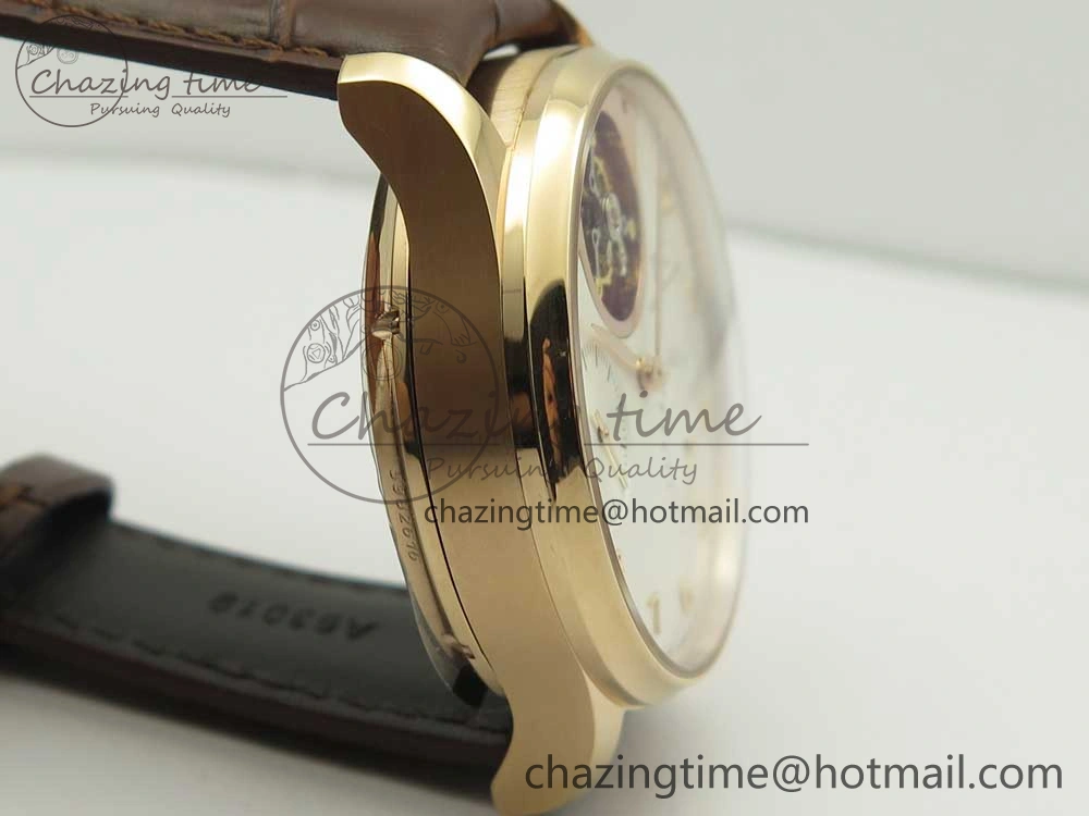 Portuguese Tourbillon IW5046 RG ZF Best Edition White Dial on Brown Leather Strap Snug 7144