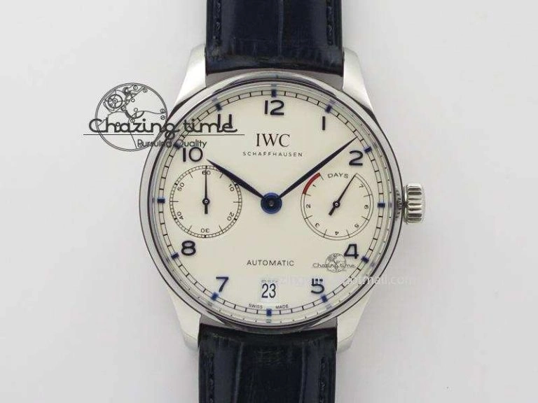 Portuguese Tourbillon IW5046 SS ZF Best Edition Gray Dial on Black Leather Strap Stylish 7147