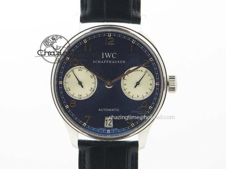 Portuguese Tourbillon IW5046 SS ZF Best Edition Gray Dial on Black Leather Strap Stylish 7147